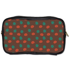 Distorted Polka Dots Pattern Toiletries Bag (one Side) by LalyLauraFLM