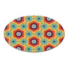 Stars And Honeycomb Pattern Magnet (oval) by LalyLauraFLM