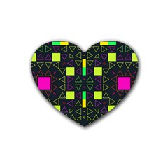 Triangles And Squares Heart Coaster (4 Pack) by LalyLauraFLM