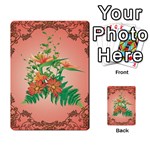 Awesome Flowers And Leaves With Floral Elements On Soft Red Background Multi-purpose Cards (Rectangle)  Back 18