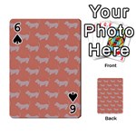 Cute Dachshund Pattern in Peach Playing Cards 54 Designs  Front - Spade6