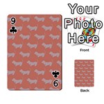 Cute Dachshund Pattern in Peach Playing Cards 54 Designs  Front - Club9