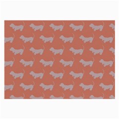 Cute Dachshund Pattern In Peach Large Glasses Cloth (2-side) by LovelyDesigns4U