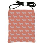 Cute Dachshund Pattern in Peach Shoulder Sling Bags Front