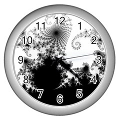 Fractal Wall Clocks (silver)  by trendistuff