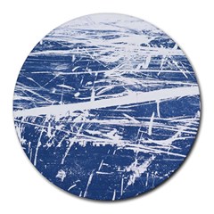 Blue And White Art Round Mousepads by trendistuff