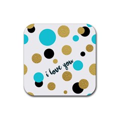 I Love You Drink Coaster (square) by typewriter