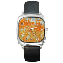 Yellow Rusty Metal Square Metal Watches