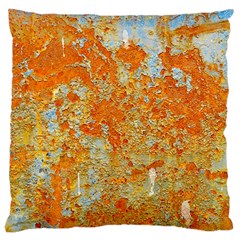 Yellow Rusty Metal Large Cushion Cases (two Sides)  by trendistuff