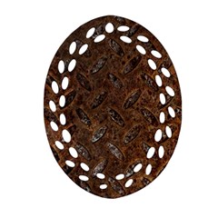 Rusty Metal Pattern Ornament (oval Filigree)  by trendistuff