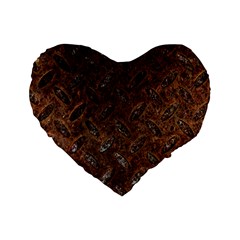 Rusty Metal Pattern Standard 16  Premium Heart Shape Cushions by trendistuff