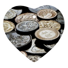 Foreign Coins Ornament (heart)  by trendistuff