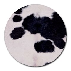 Spotted Cow Hide Round Mousepads by trendistuff