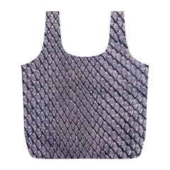 Silver Snake Skin Full Print Recycle Bags (l)  by trendistuff