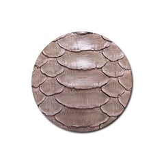 Scaly Leather Rubber Round Coaster (4 Pack)  by trendistuff