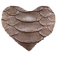 Scaly Leather Large 19  Premium Flano Heart Shape Cushions by trendistuff