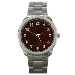 Reddish Brown Fur Sport Metal Watches