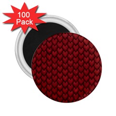 Red Reptile Skin 2 25  Magnets (100 Pack)  by trendistuff