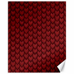 Red Reptile Skin Canvas 11  X 14   by trendistuff