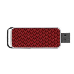 Red Reptile Skin Portable Usb Flash (two Sides) by trendistuff