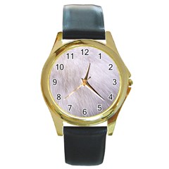 Rabbit Fur Round Gold Metal Watches by trendistuff