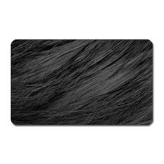 Long Haired Black Cat Fur Magnet (rectangular) by trendistuff