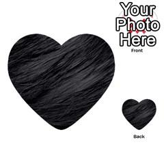 Long Haired Black Cat Fur Multi-purpose Cards (heart)  by trendistuff