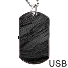Long Haired Black Cat Fur Dog Tag Usb Flash (one Side) by trendistuff