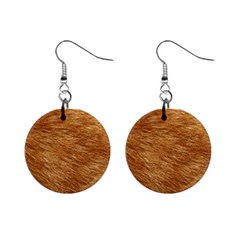 Light Brown Fur Mini Button Earrings by trendistuff