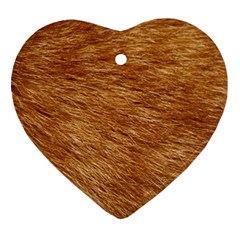 Light Brown Fur Heart Ornament (2 Sides) by trendistuff