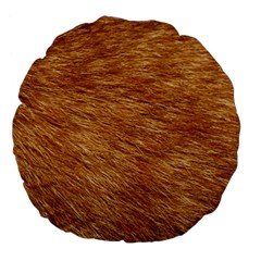 Light Brown Fur Large 18  Premium Flano Round Cushions by trendistuff