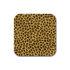 Leopard Fur Rubber Square Coaster (4 Pack)  by trendistuff