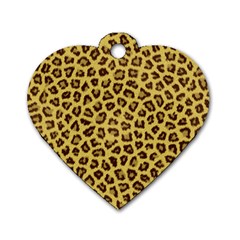 Leopard Fur Dog Tag Heart (two Sides) by trendistuff
