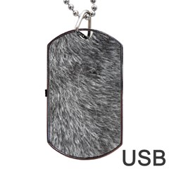 Grey Wolf Fur Dog Tag Usb Flash (one Side)