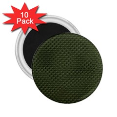 Green Reptile Skin 2 25  Magnets (10 Pack)  by trendistuff