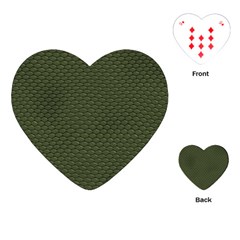 Green Reptile Skin Playing Cards (heart)  by trendistuff