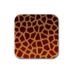 Giraffe Hide Rubber Square Coaster (4 Pack)  by trendistuff