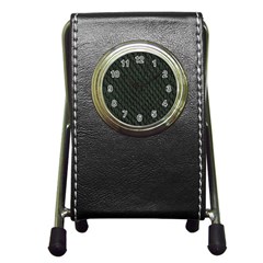 Dark Green Scales Pen Holder Desk Clocks