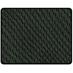 Dark Green Scales Double Sided Fleece Blanket (medium)  by trendistuff