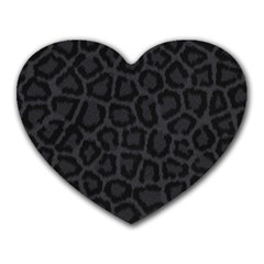 Black Leopard Print Heart Mousepads by trendistuff