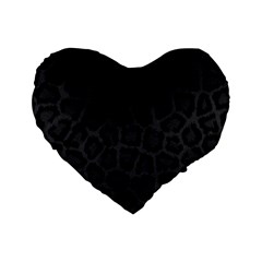 Black Leopard Print Standard 16  Premium Heart Shape Cushions by trendistuff