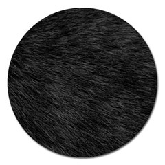 Black Cat Fur Magnet 5  (round) by trendistuff