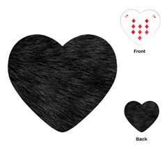 Black Cat Fur Playing Cards (heart)  by trendistuff