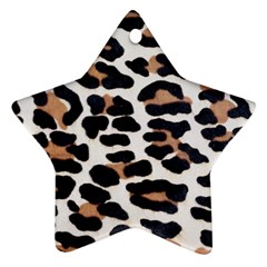 Black And Brown Leopard Ornament (star)  by trendistuff