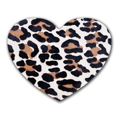 Black And Brown Leopard Heart Mousepads by trendistuff