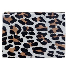 Black And Brown Leopard Cosmetic Bag (xxl)  by trendistuff