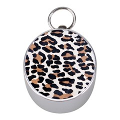 Black And Brown Leopard Mini Silver Compasses by trendistuff