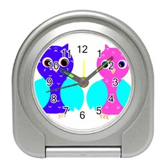 Owl Couple  Travel Alarm Clocks by JDDesigns
