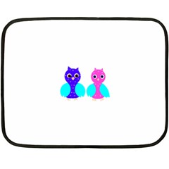 Owl Couple  Fleece Blanket (mini) by JDDesigns