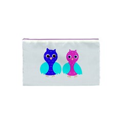 Cute Owl Couple  Cosmetic Bag (xs) by JDDesigns
